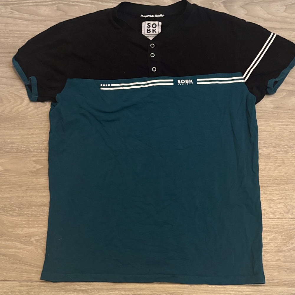 SOBK Black and Teal Short Sleeve Shirt